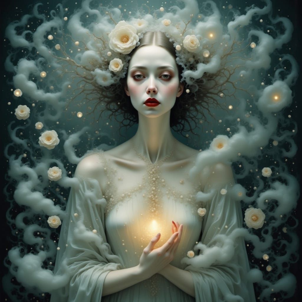 Ethereal Goddess of Dreams in Surrealist Style