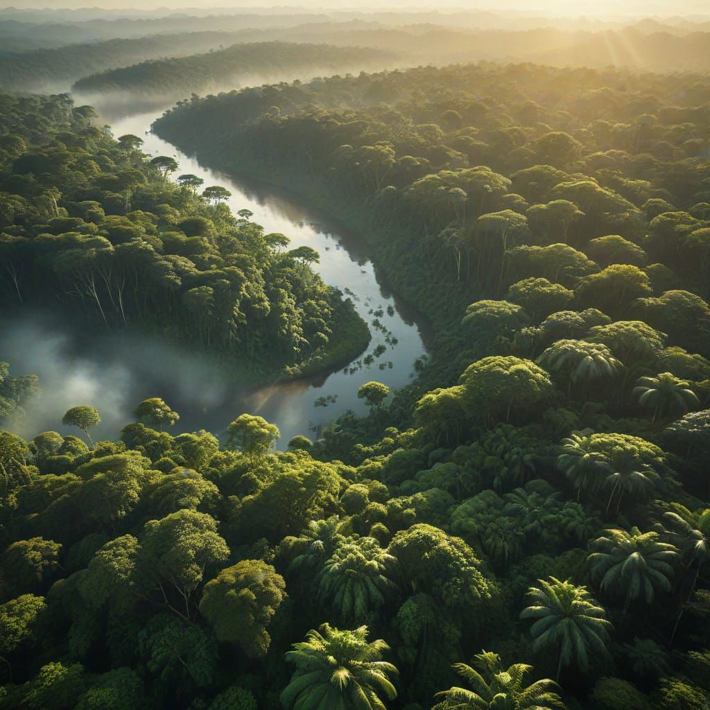 Amazon Jungle Aerial View: Digital Matte Painting