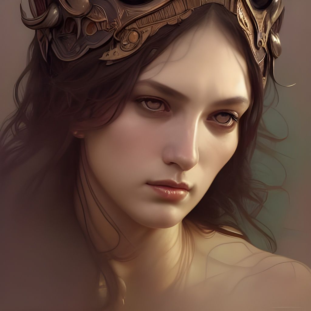 Stunning Pagan Goddess Portrait in Hyperdetailed Style
