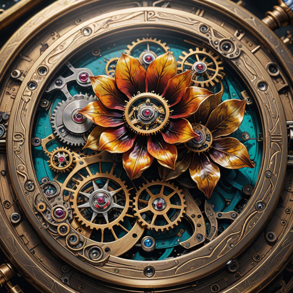 Steampunk Fantasy Pocket Watch Blooms with Intricate Beauty