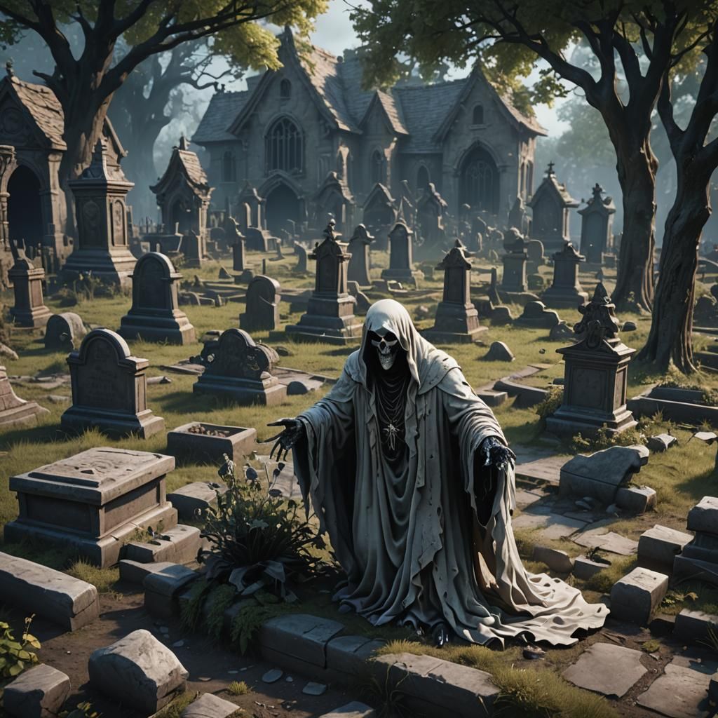 Creepy Ghost Emerges: Detailed Matte Painting