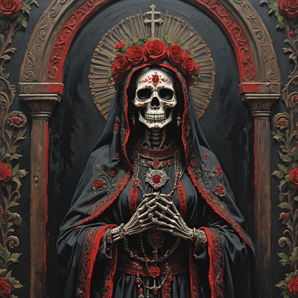 Santa Muerte in Traditional Mexican Folk Art