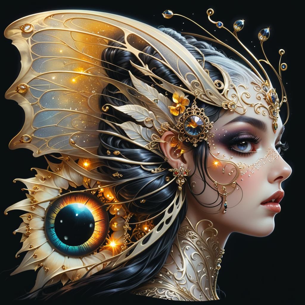 Beautiful Fairy Woman Portrait in Victorian Gothic Style