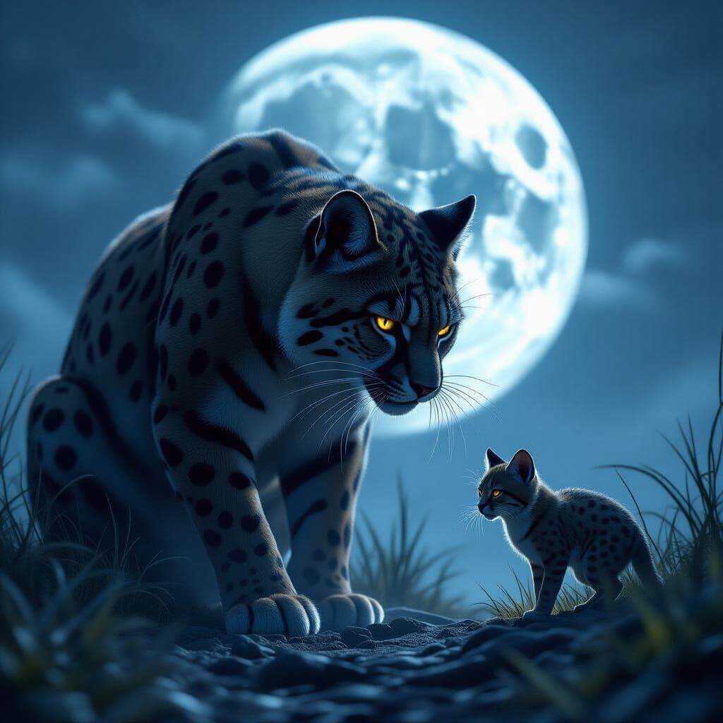 Puma Hunting in Moonlight: A Dark Fantasy