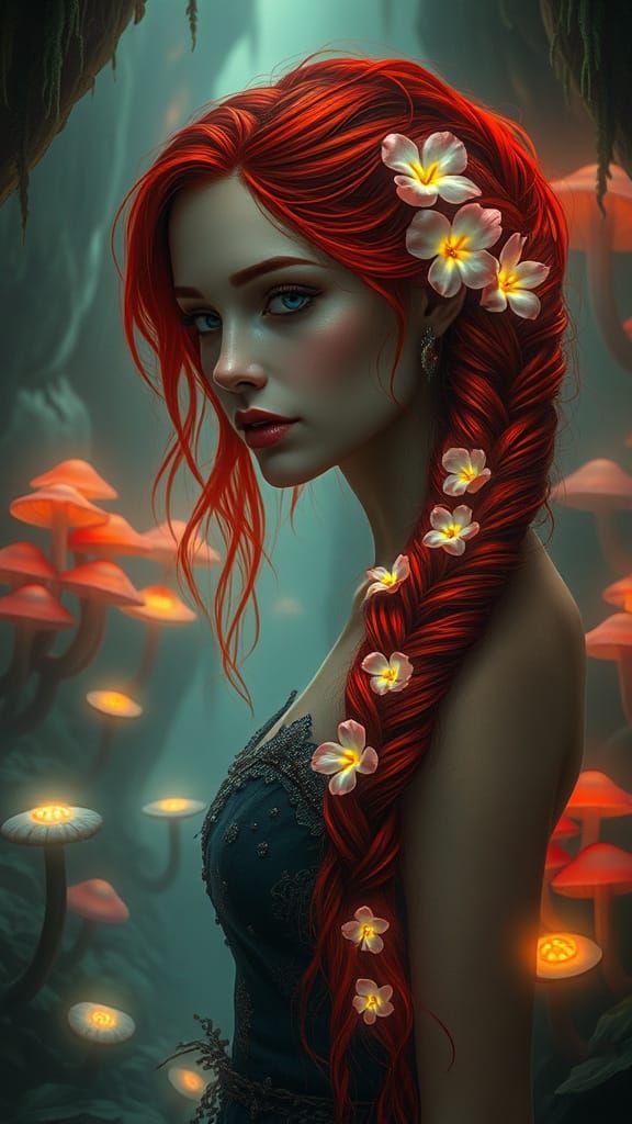 Bioluminescent Beauty in Alien Jungle Grotto