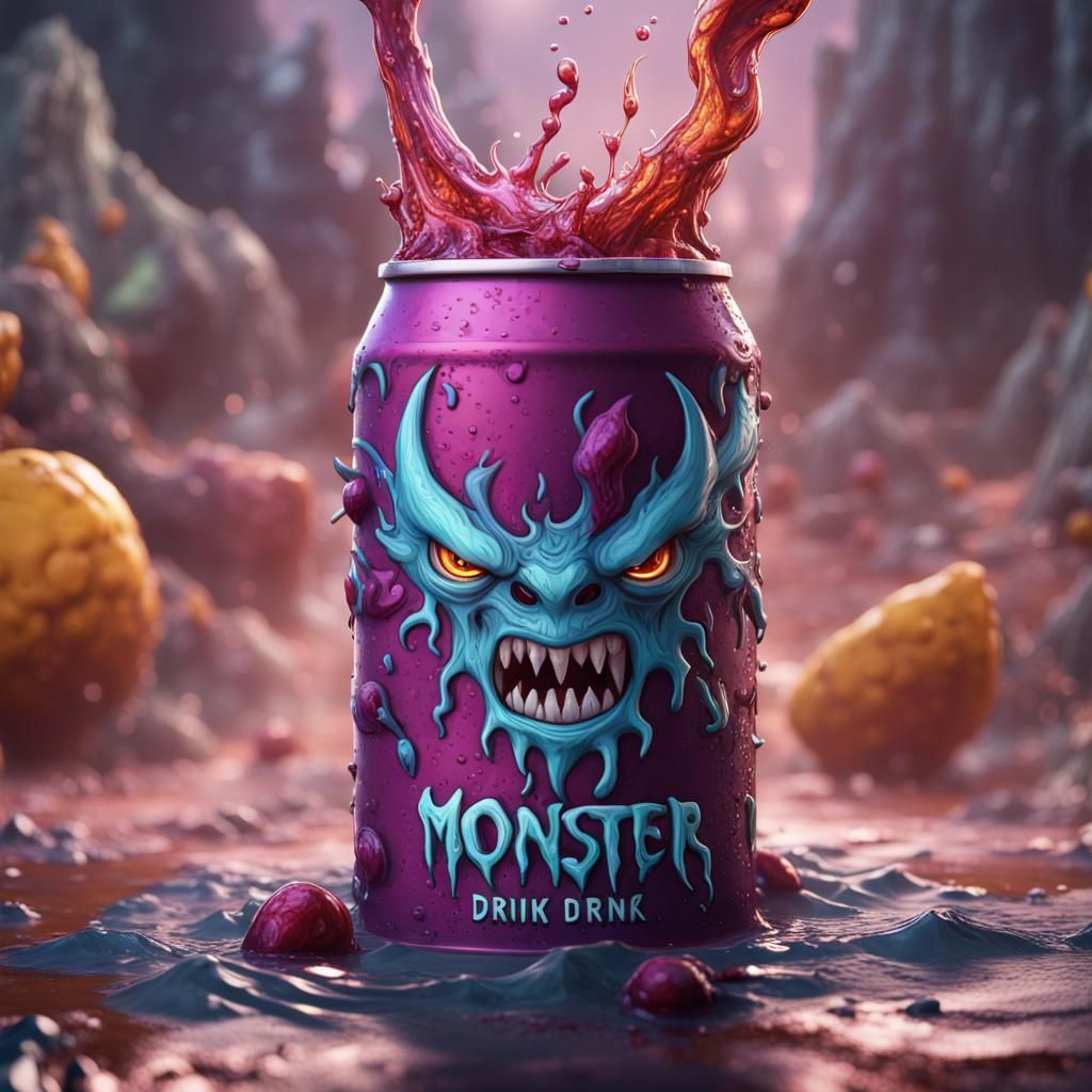 Detailed Matte Painting of Monster Drink