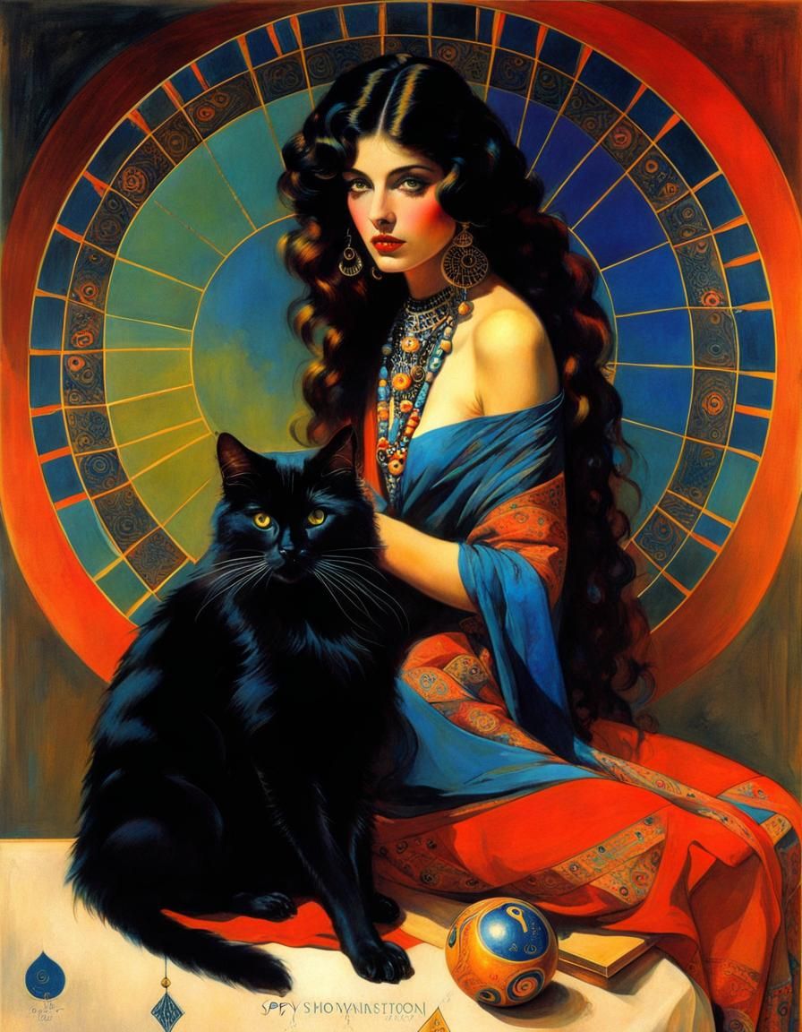 Spanish Fortune Teller Portrait in Boho Style