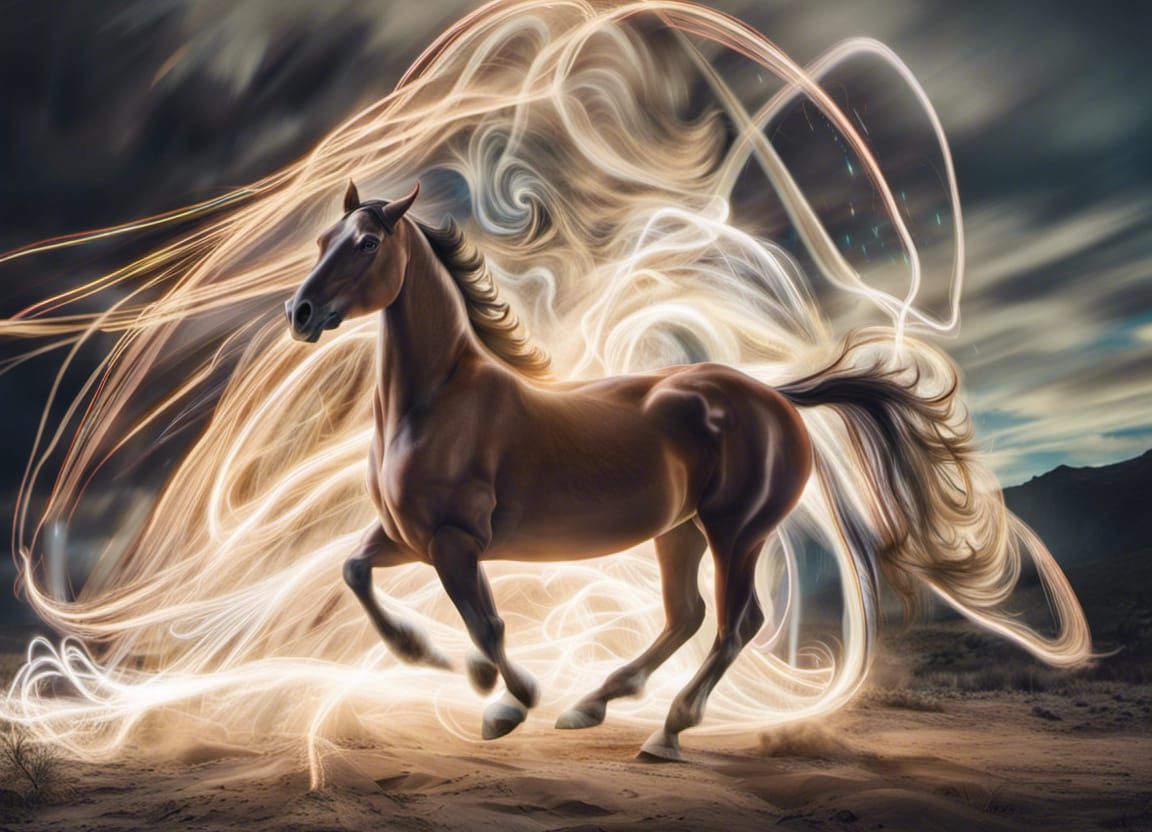 Surreal Long Exposure Centaur with Human Head