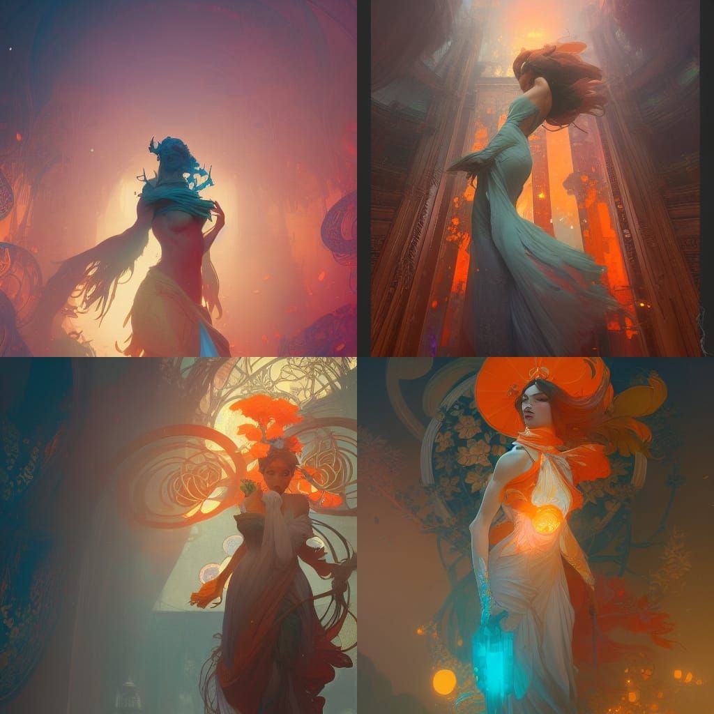 Whimsical Concept Art in Triadic Colors