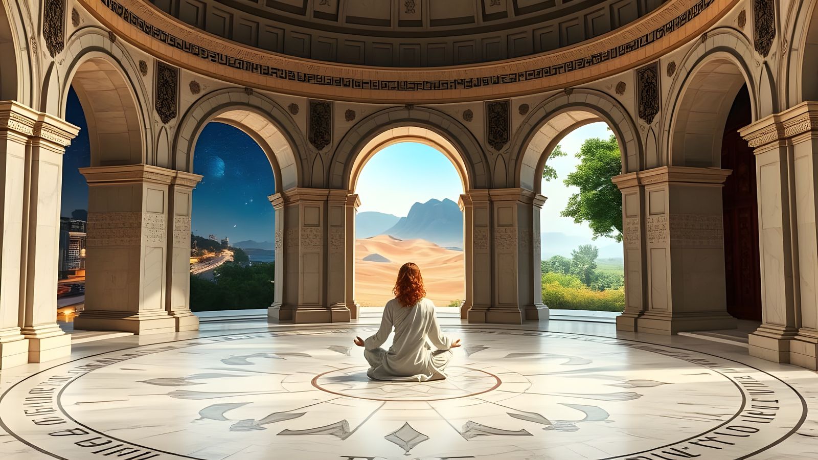 Palatial Room with Portals to Other Worlds