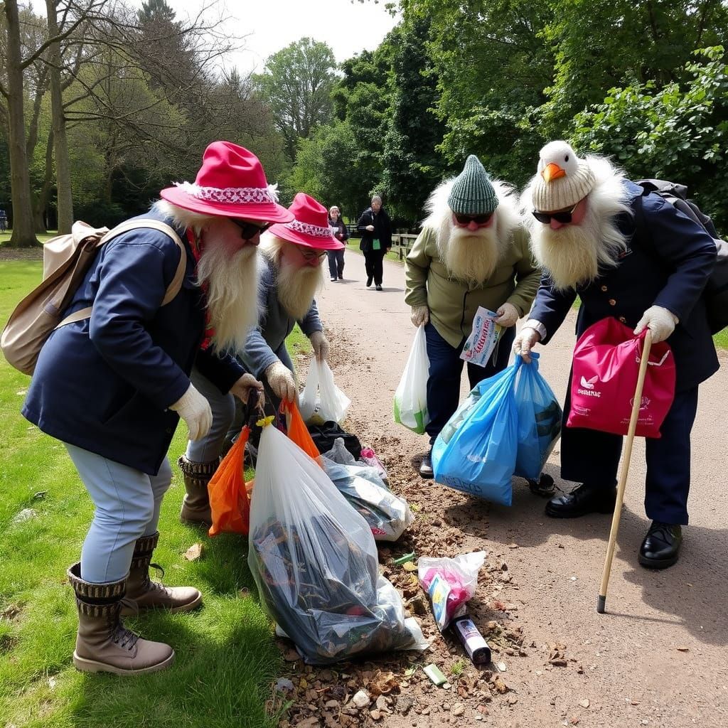 Wombles Cleaning Wimbledon Common in Whimsical Style