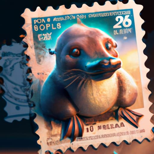 Platypus Postage Stamp: Fantastical Digital Art