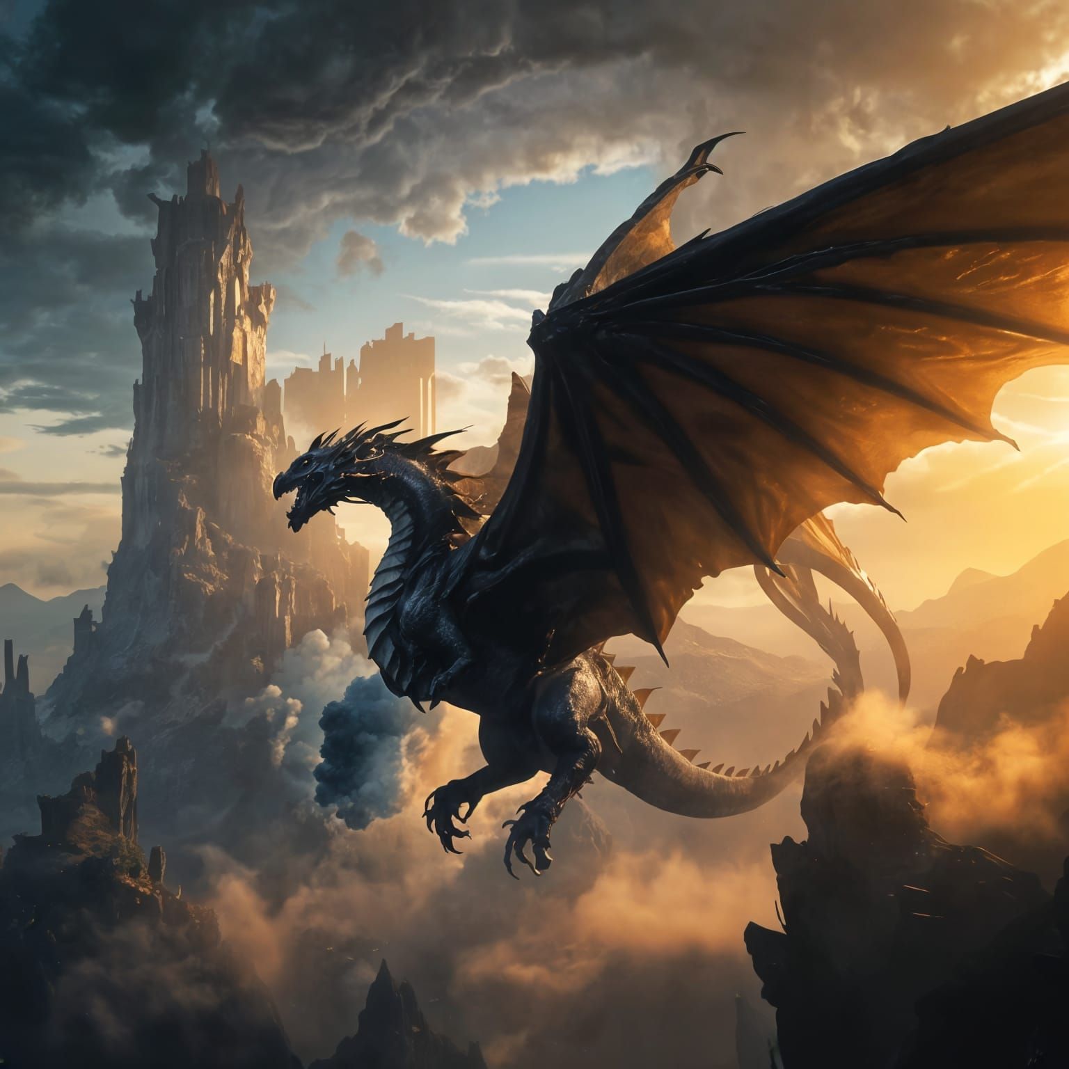 Misty Cloudscape with Atmospheric Fog