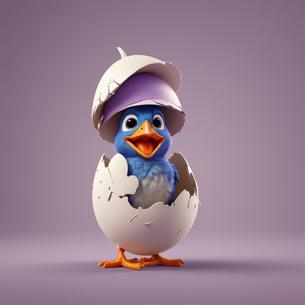 funny gawky, dopey baby bird