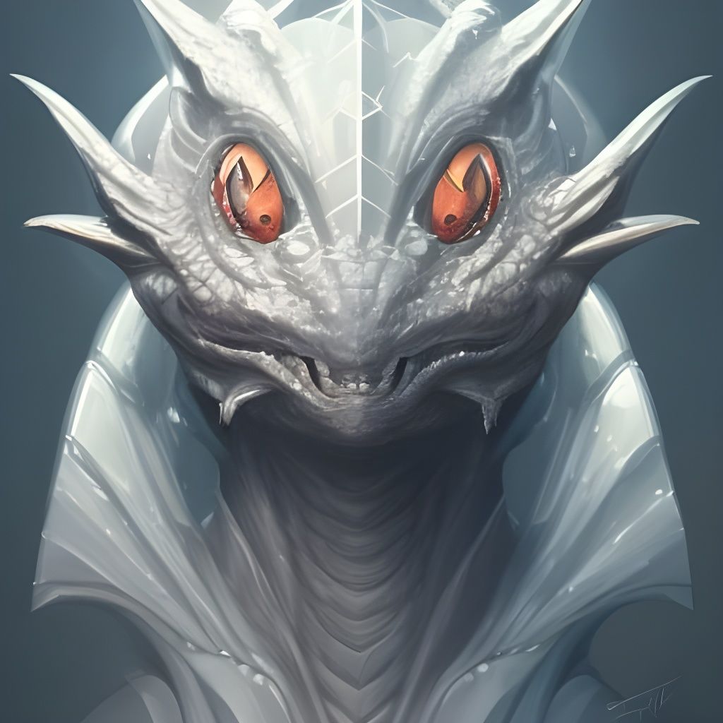 Crystal Dragon-Bat Alien Portrait in Hyperdetailed Style