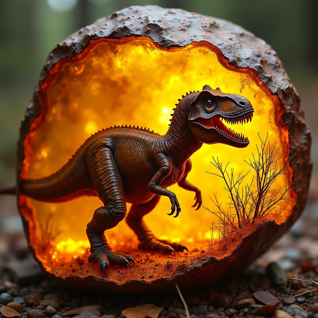 Dinosaur Fossil Preserved in Amber