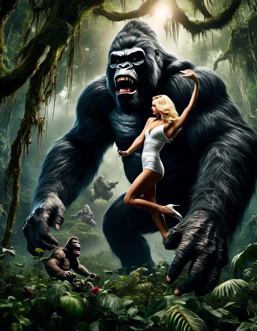 king kong with beautiful blonde