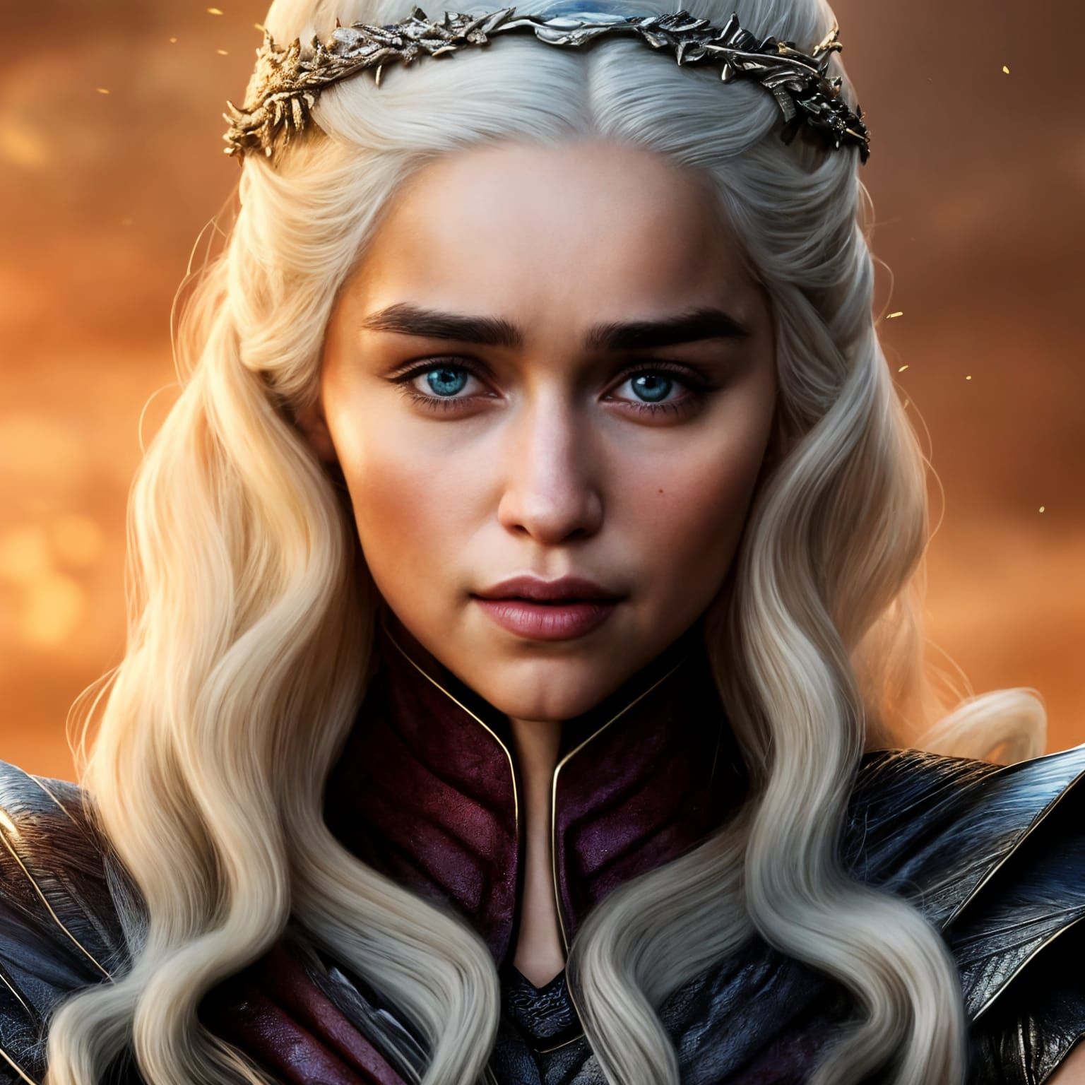 Regal Daenerys Targaryen Portrait in Hyperrealism