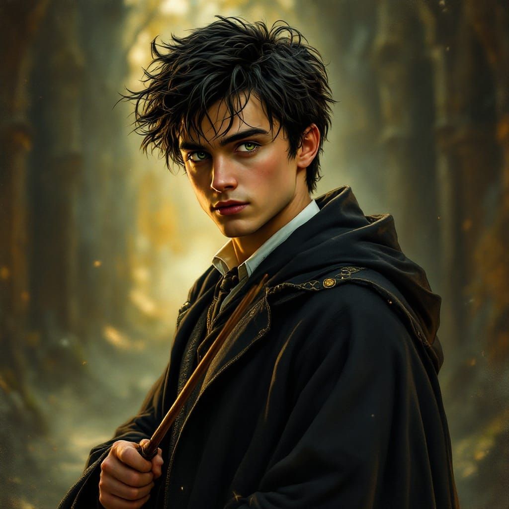 Chiseled Young Wizard in Golden Light