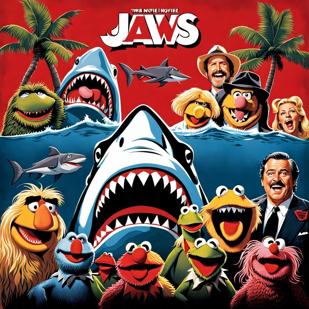 Muppet 'Jaws' Movie Poster Recreation