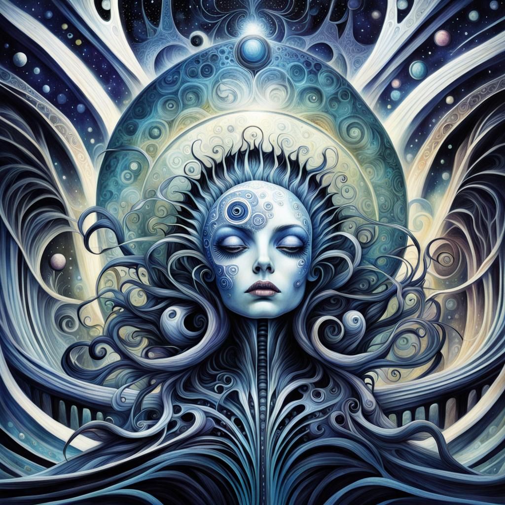 Surreal Cosmic Dreamscape Masterpiece in Gothic Style