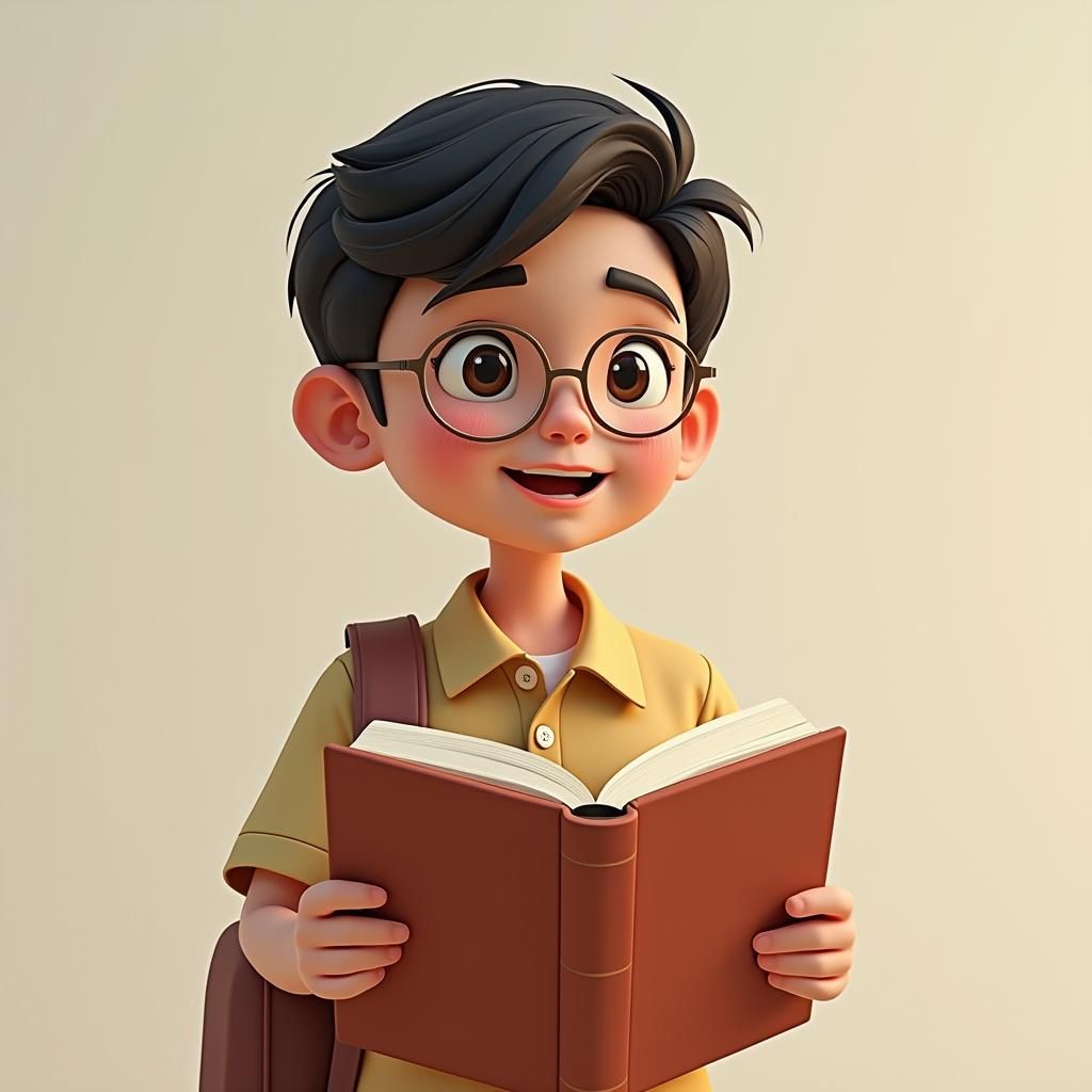 Caring Indonesian Student: Modern 3D Book Cover