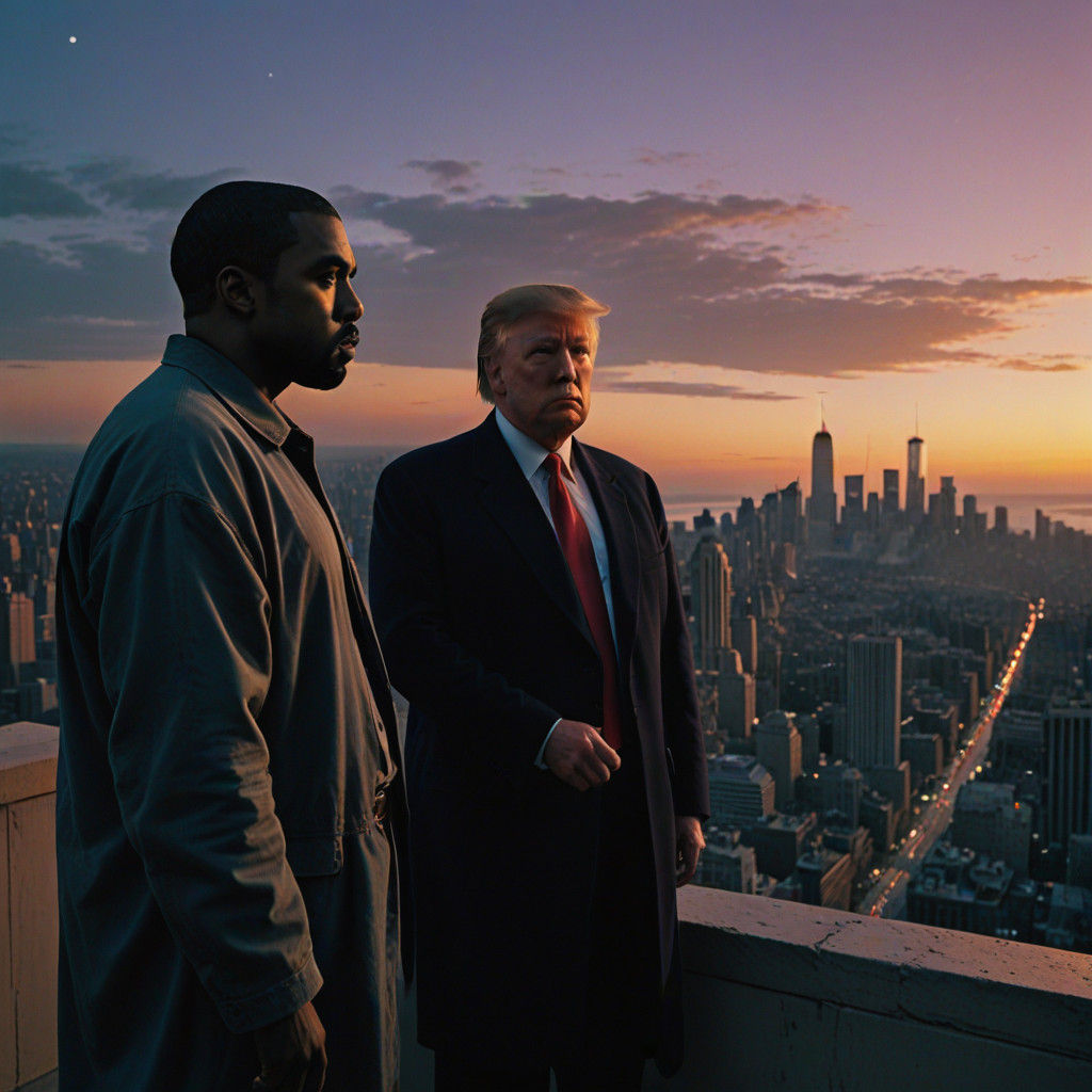 Epic Cinematic Masterpiece: Celebrities Amidst Cityscape