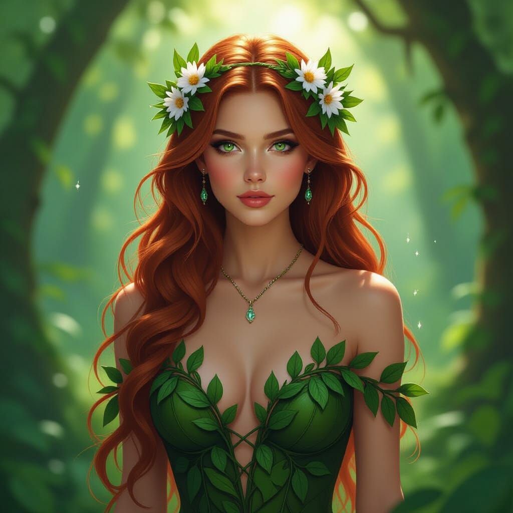 Enchanting Forest Nymph in Hyperrealistic Style