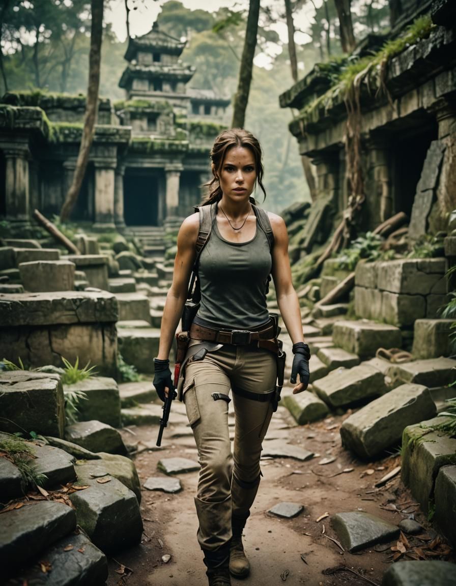 Lara Croft in Pictorialist Style on Film
