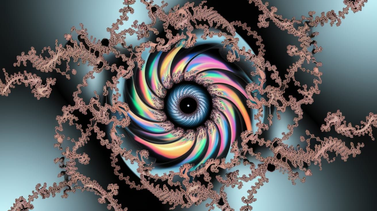 Kaleidoscopic Fractal Eye in Alex Grey Style