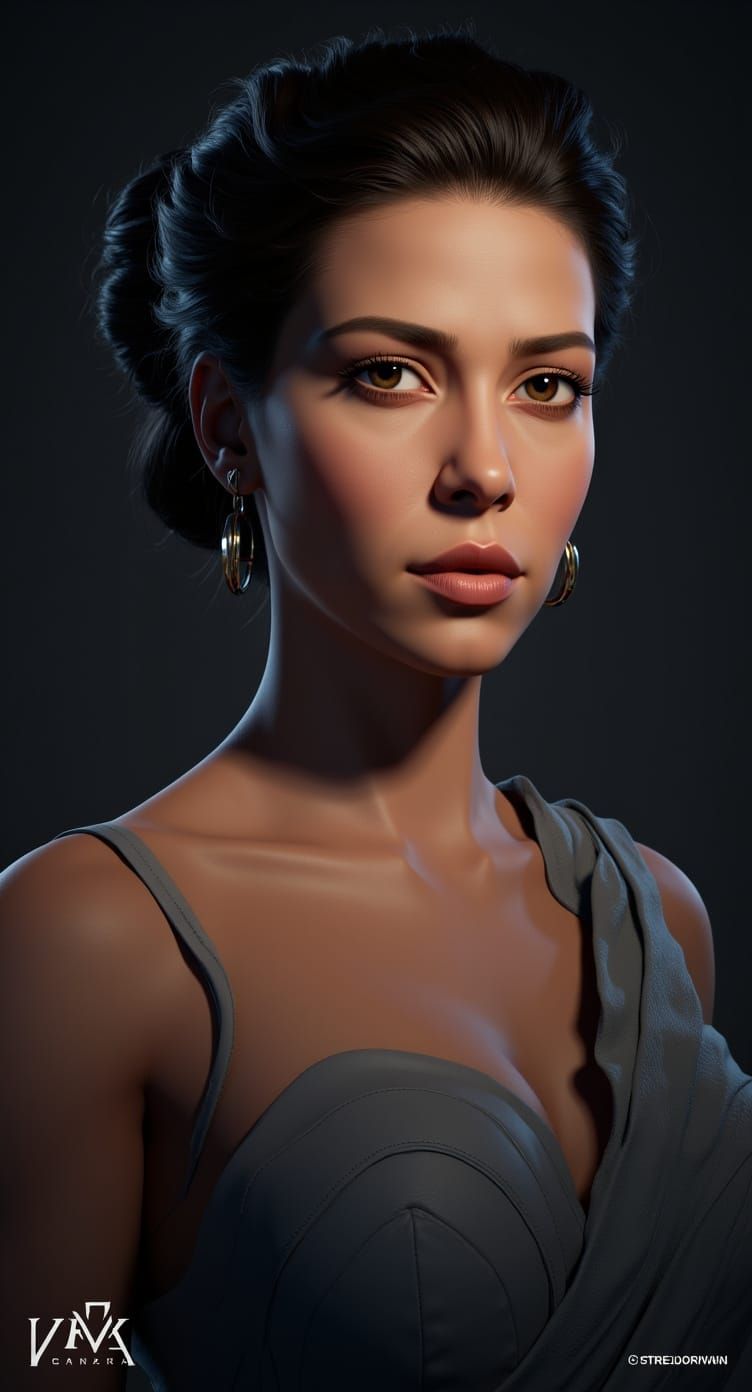 Elegant Woman Portrait in Dynamic Lighting