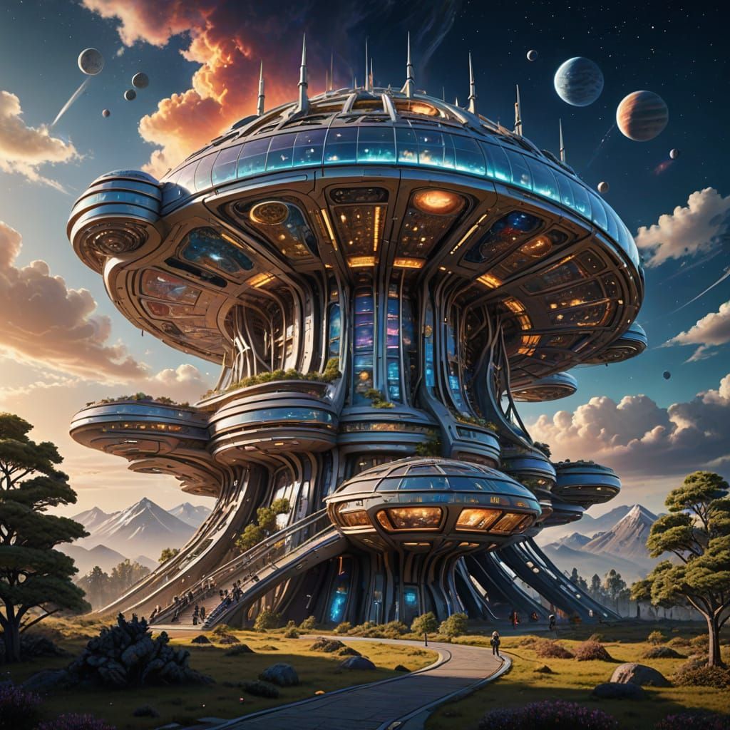 Intricate Cosmic Spaceship Defies Physics in Eerie Wonder