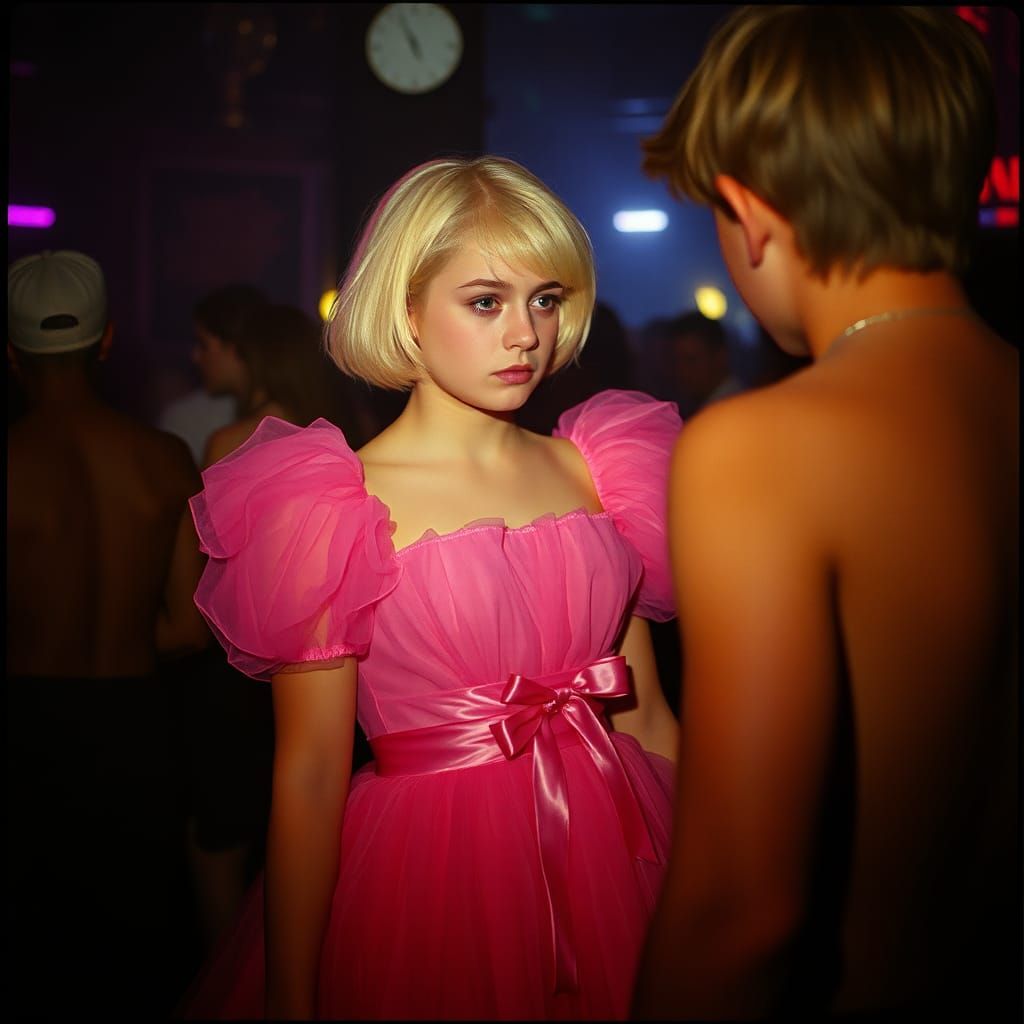 Crossdresser in Discotheque, Cinematic Film Still