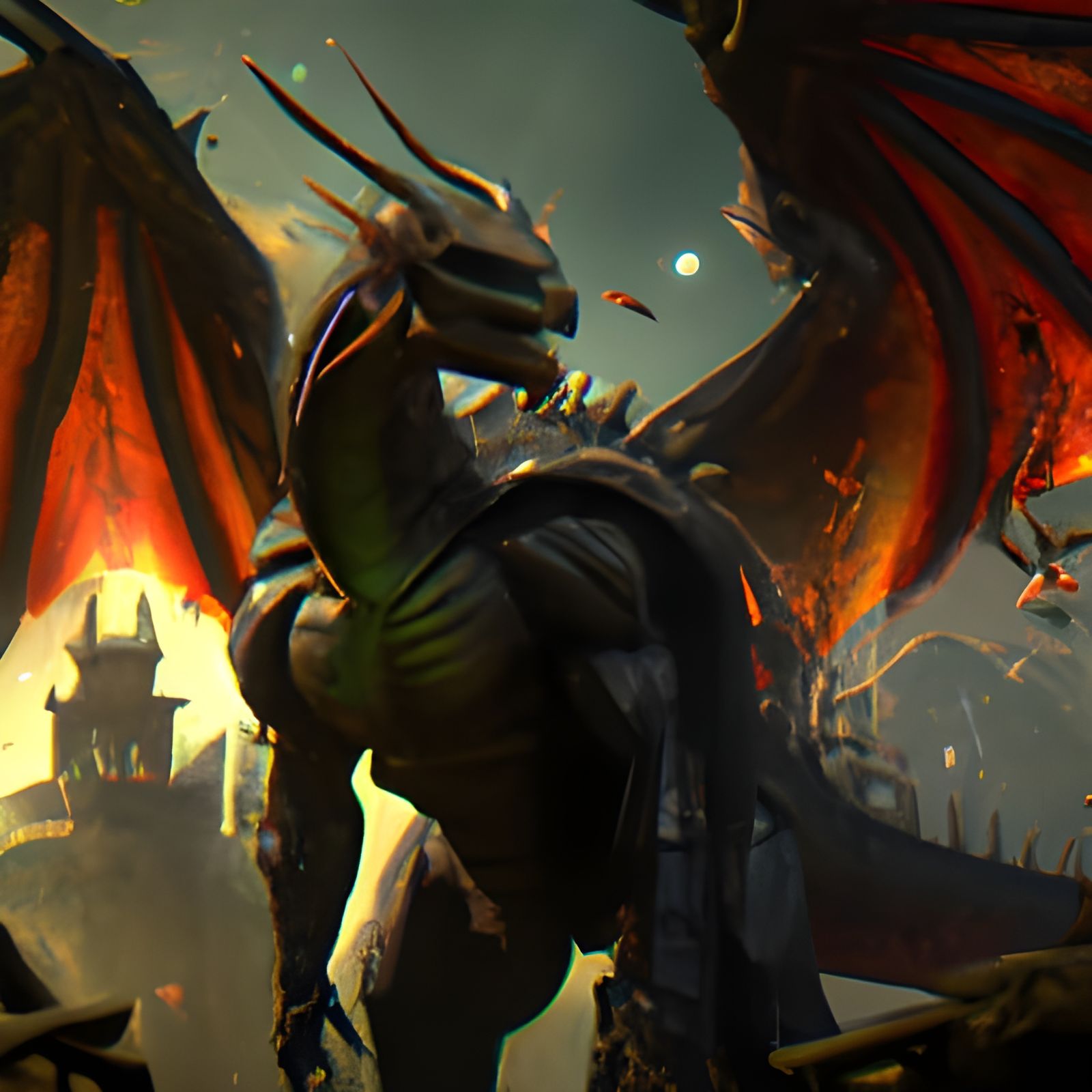 Epic Dragon Lord Concept Art in Dark Fantasy Style