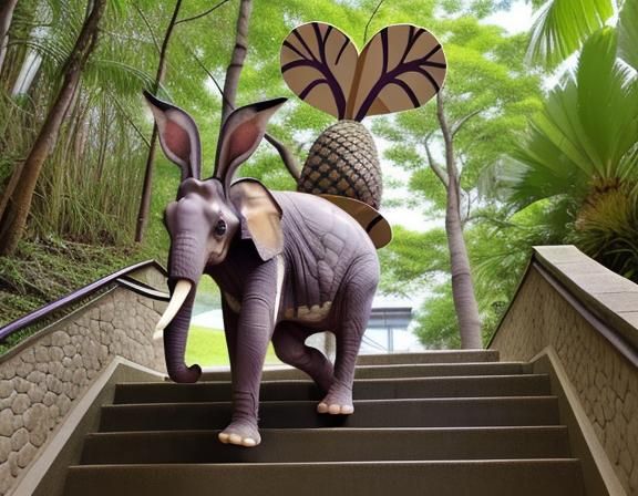 Surreal Menagerie: Rabbit, Elephant, Pineapple, and Okapi