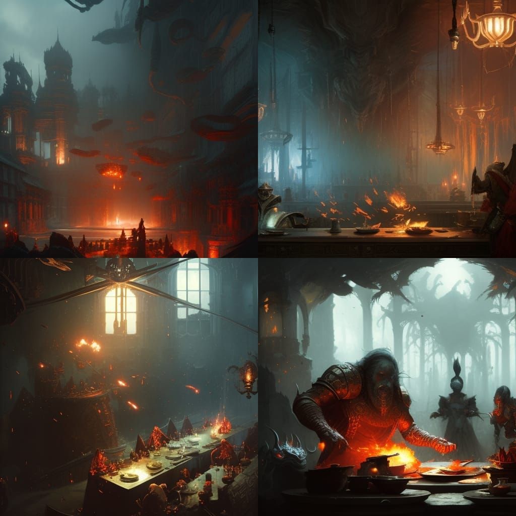 Fantasy Iron Chef D&D in Dark Fantasy Art