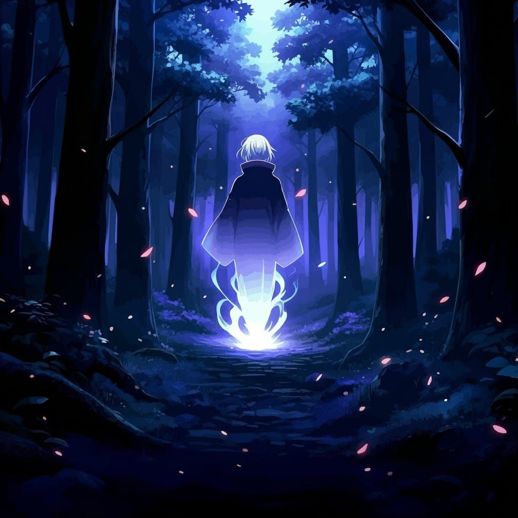 Spectral Ghost Arises from Dark Forest: Anime Artwork