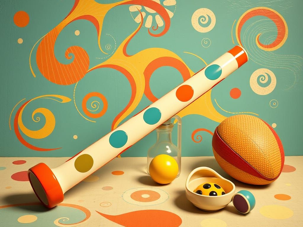 Bold Retro Kazoo Still Life in Whimsical Pop Art Style