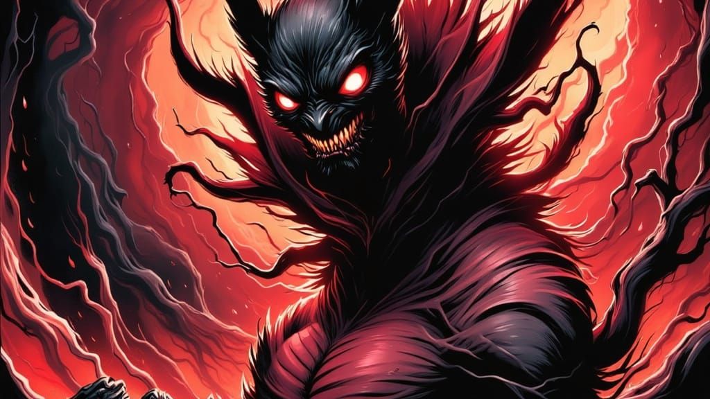 Sinister Death Adder Emerges from Crimson Smoke