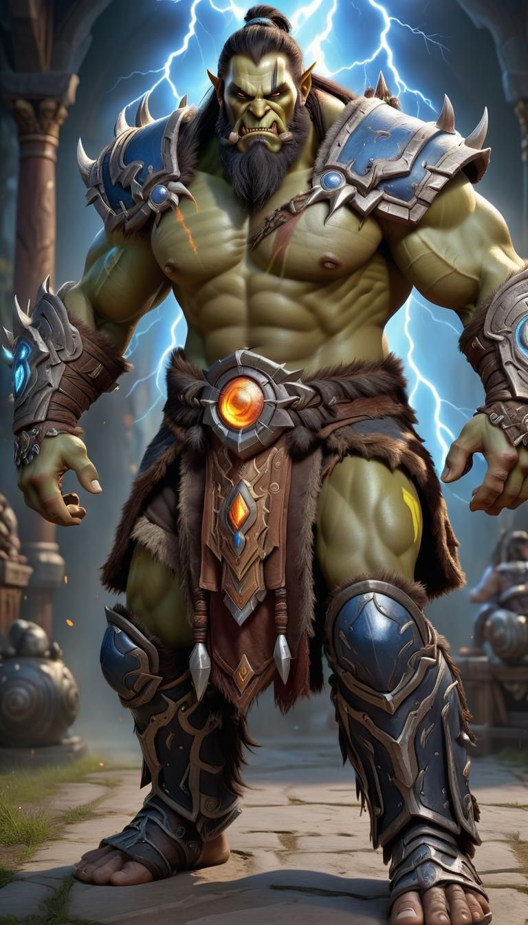 God of War: Hyperrealistic Orc in Warcraft Style