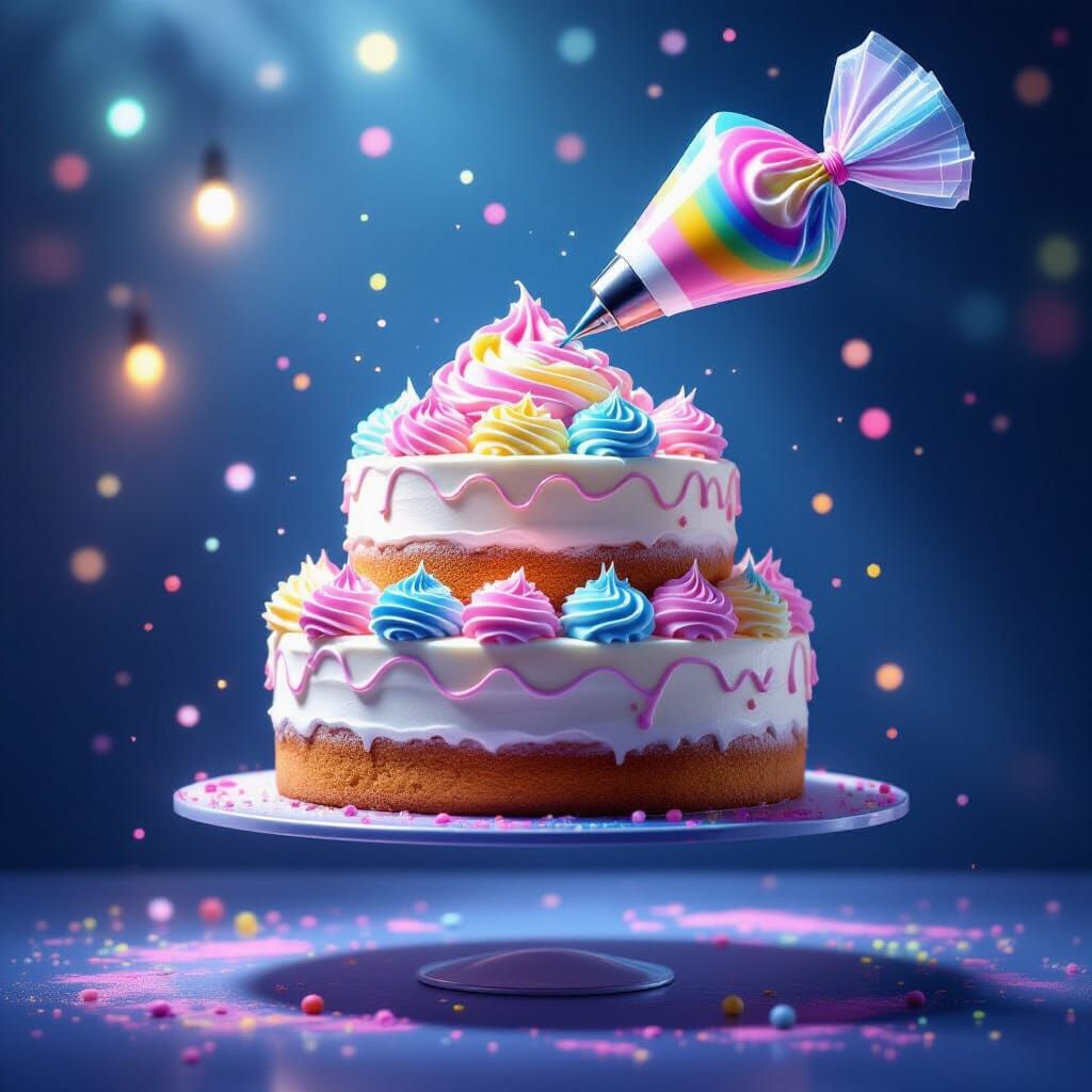 Magical Floating Cake with Enchanted Piping Bag