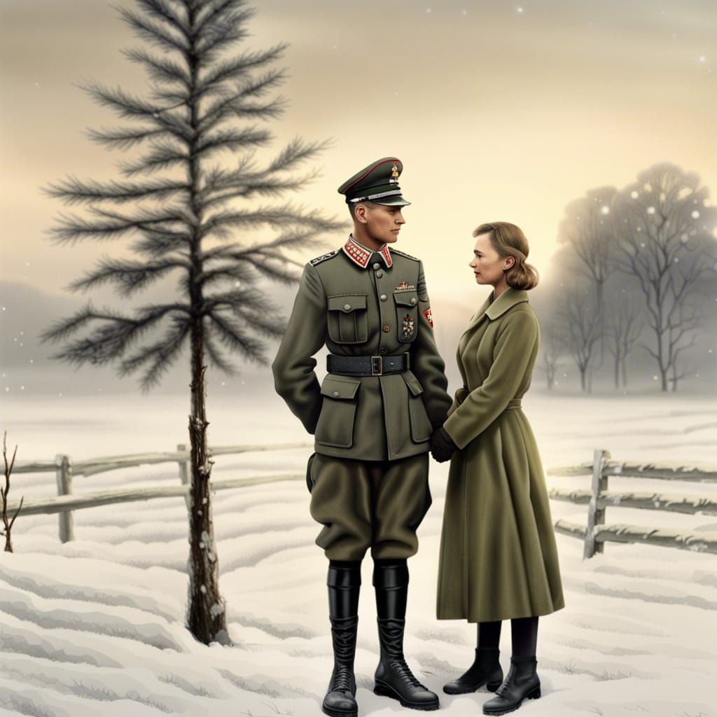 Wehrmacht Soldier and Loved One at Christmas