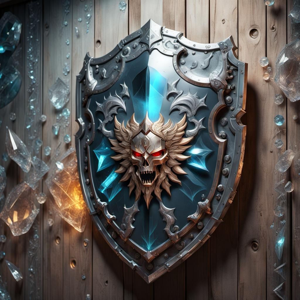 Crystal Battle Shield Displayed: Fantasycore Art