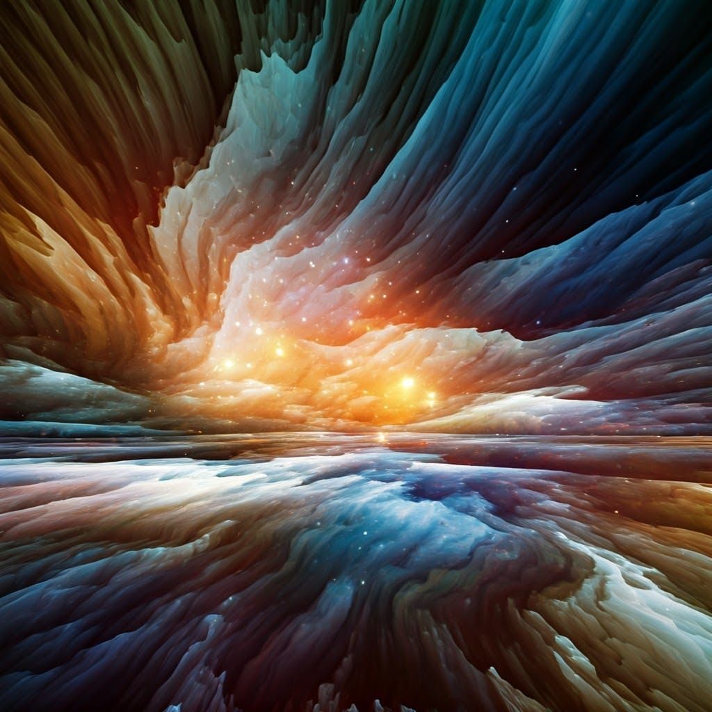 Surreal Dreamscape with Ethereal Clouds and Shifting Forms