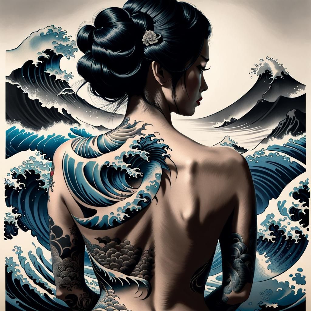 Tattoo, Great Wave Of Kanagawa 💙🌊⛩️
