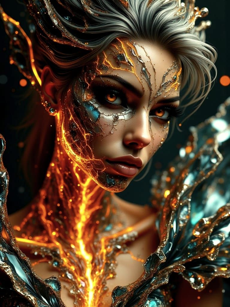 Goddess Emerges from Enchantment in Dark Fantasy Style