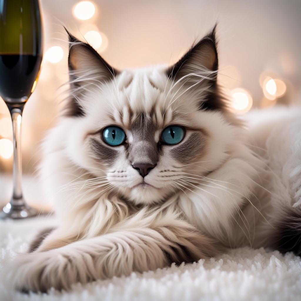 Ragdoll Cat Close-Up Portrait in 4K