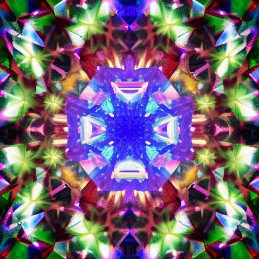 Crystal Christmas Tree in Gemstone Mosaic