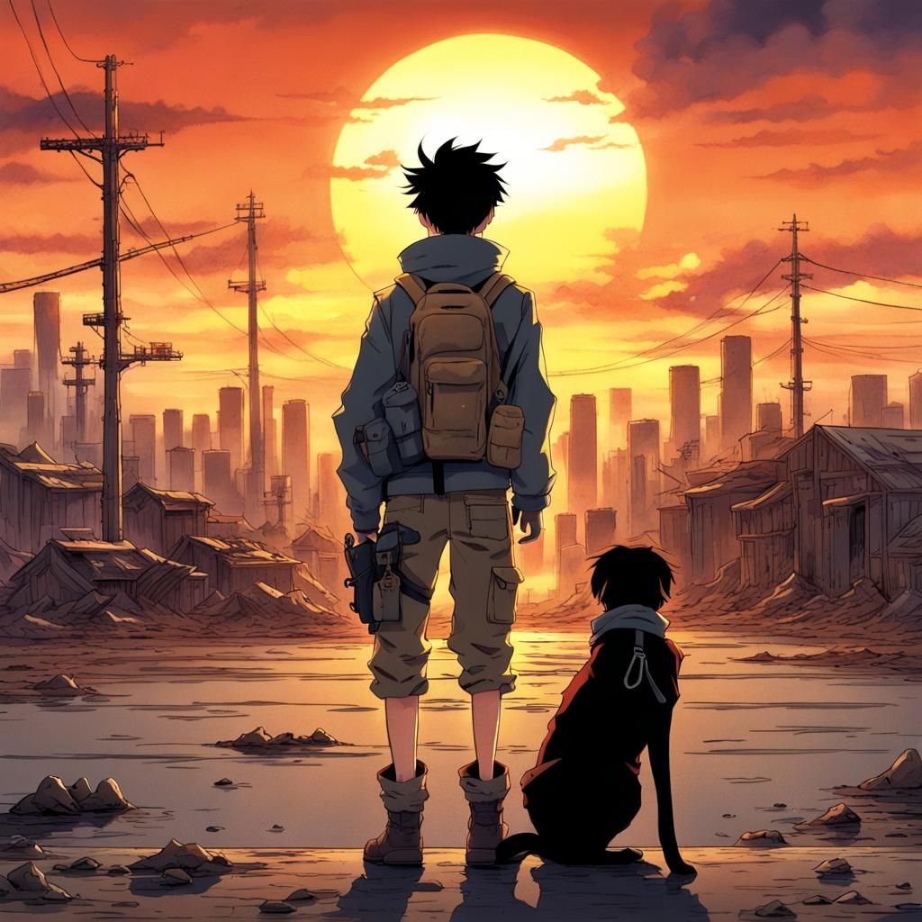 Post-Apocalyptic Sunset: Anime Style Australia