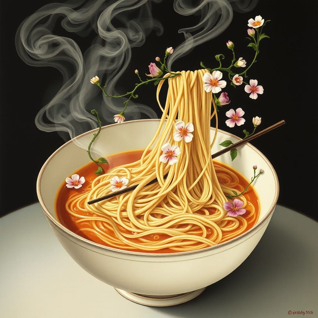 Botanical Ramen: Fantasy Art Food Illustration